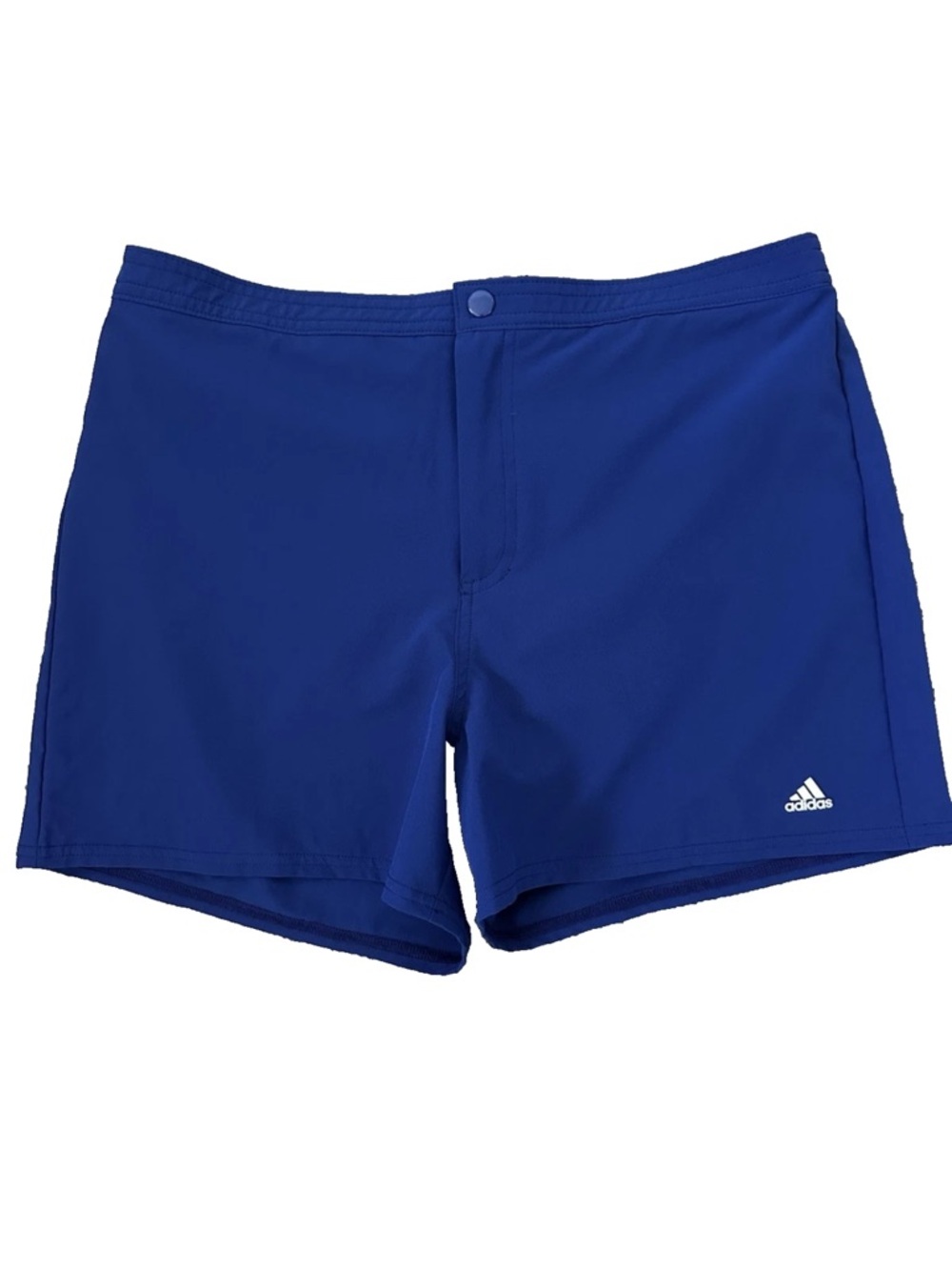 ADIDAS Women's Swim Shorts Royal Blue Lined Stretch Pocket Zip&Snap Size L